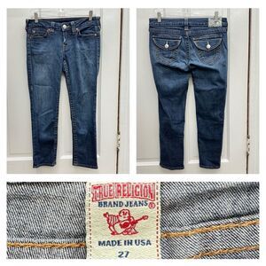 True Religion thick stitch denim jean capri capris women's 27